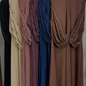 ABAYA AQILLA BUSANA MUSLIMAH WANITA GAMIS PEREMPUAN DRESS BAJU LEBARAN TREND SYARI UMROH HAJI  Hitam Mewah Motif Navy Rayon Arab Casual Pesta Dewasa anak pengajian kondangan healing