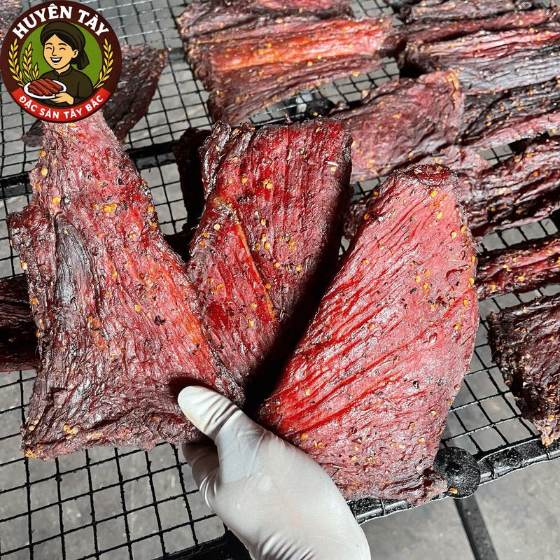  200G Thịt Lợn Gác Bếp Huyền Tày - Mang Đậm Hương Vị Tây Bắc -  Kèm Gia Vị Chẳm Chéo - Ăn Vặt Snack 