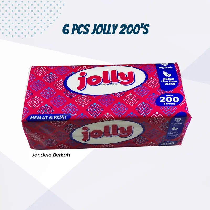 (Paket 6 Pcs) Jolly Facial Tissue Tisu 200’s 2 ply 3