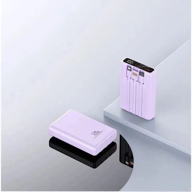 Bank Daya Pengisian Mini Ukuran Mini 20000mah Dengan 4 Usb Bank Daya Layar LED Ringanl Portable Power Bank Baterai Jam 7