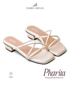 Isabel Adelia PHARITA Heels Wanita Sepatu Kondangan Elegan Hak Tahu 3 cm Kekinian Wisuda