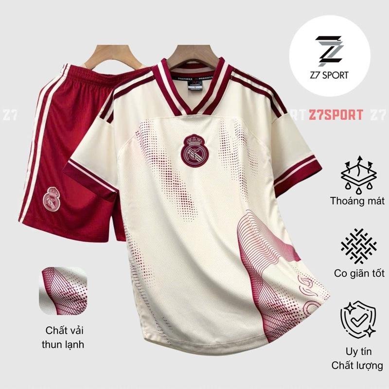 Tổng hợp bộ quần áo bóng đá, đồ đá banh REAL  logo THÊU vải thun lạnh cao cấp loại I Top Sport