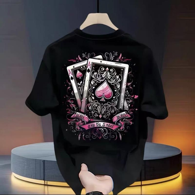 B5047 Mùa hè mới bông lỏng lẻo ngắn tay áo thun 2025 xu hướng nam và nữ có thể mặc giản dị cặp vợ chồng đầu thoải mái thoáng khí mùa hè mát mẻ Nóng bán Chất lượng cao