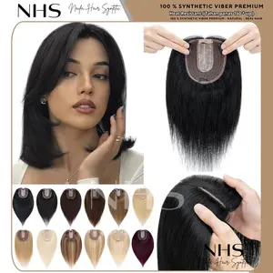 Hair Toupe Lace Belah Tengah Wanita Natural Untuk Menutupi Rambut Tipis Dan Kebotakan Bagian Atas 40 cm