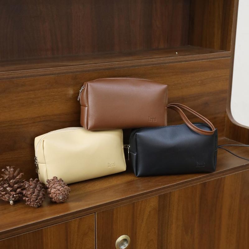  Túi đựng dồ make up mỹ phẩm du lịch pouch đa năng dung tích lớn da PU có khóa kéo JULY Limi Bags 