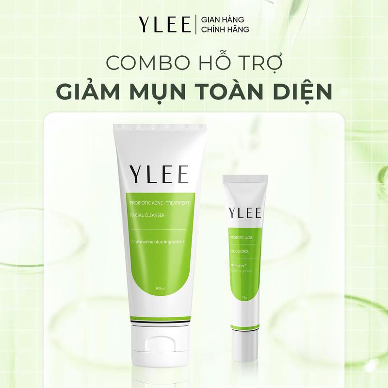  Combo Hỗ Trợ Giảm mụn toàn diện YLEE cho da dầu mụn da mụn tuổi dậy thì - Sữa rửa mặt và Gel bôi mụn - Hỗ trợ giảm mụn trứng cá mụn bọc mụn sưng viêm mụn ẩn 