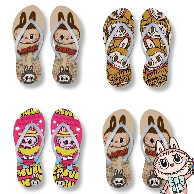 Sandal Jepit Wanita Dewasa Motif Labubu Lucu Sendal Japit Spons La Bubu 0