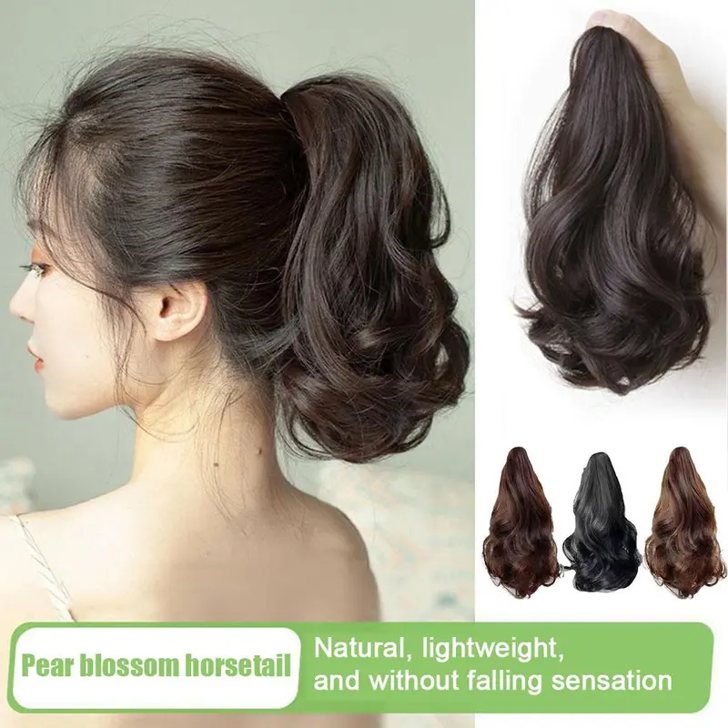 Tóc Giả Xoăn Dài Cho Nữ, Tóc Nối Đuôi Ngựa Xoăn Ngô, Mô Phỏng Tự Nhiên, Kẹp Móng Vuốt, Tóc Đuôi Ngựa, Kẹp Tóc Thời Trang 2