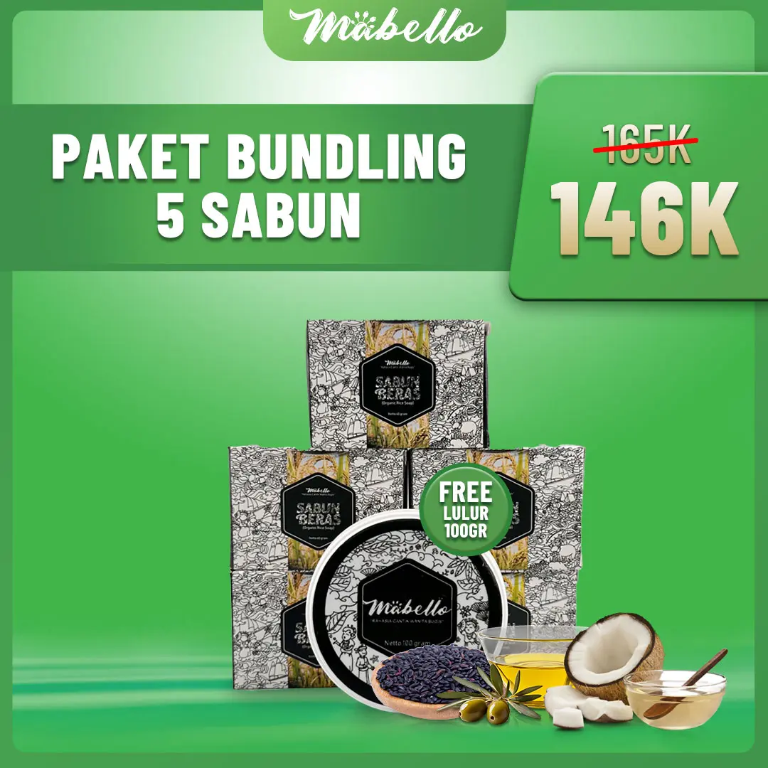 MABELLO / Paket Bundling 5 Sabun Beddalotong Free Lulur Ori/ jerawat Punggung/ kulit Kusam dan Hitam/ Mencerahkan Tubuh/ Exfoliating kulit / Scrub/ Memudarkan bekas luka