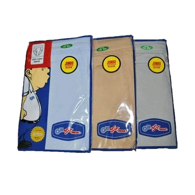 Celana Dalam Pria GT Man BW Jumbo 3 Pcs - Bahan Katun Segitiga Spandex Lembut Nyaman Karet Boxer Dewasa