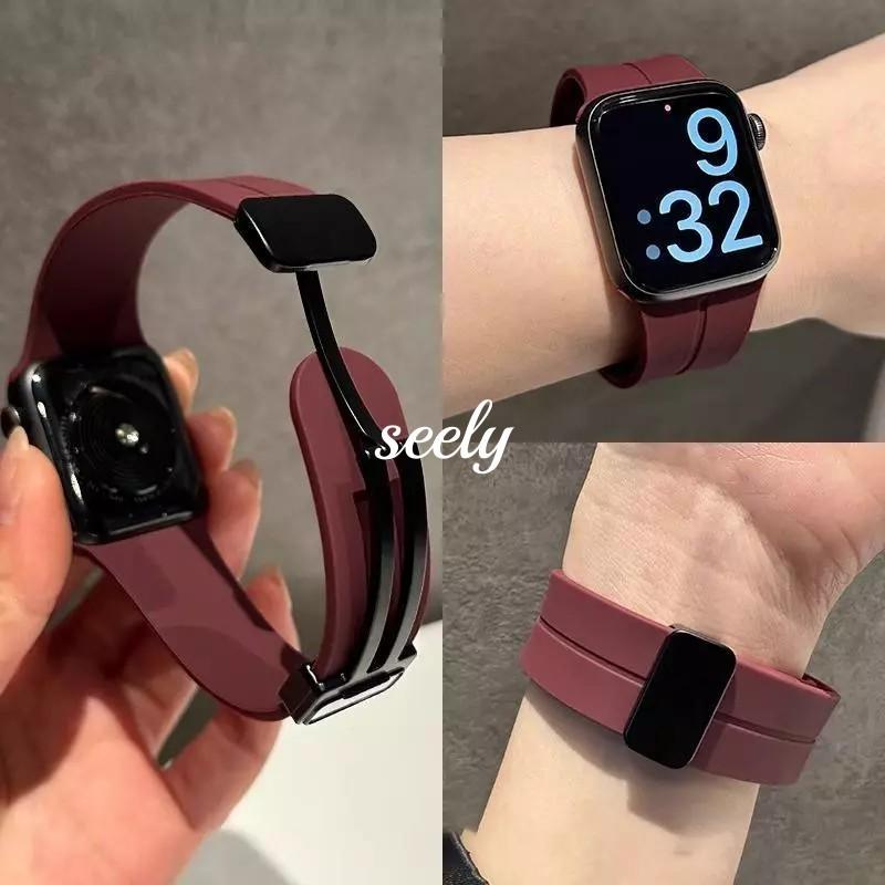 Dây silicone nam châm cho Apple Watch Series 11, 10, 9, 8, 7, 6, SE, 5, 4, 3 và…