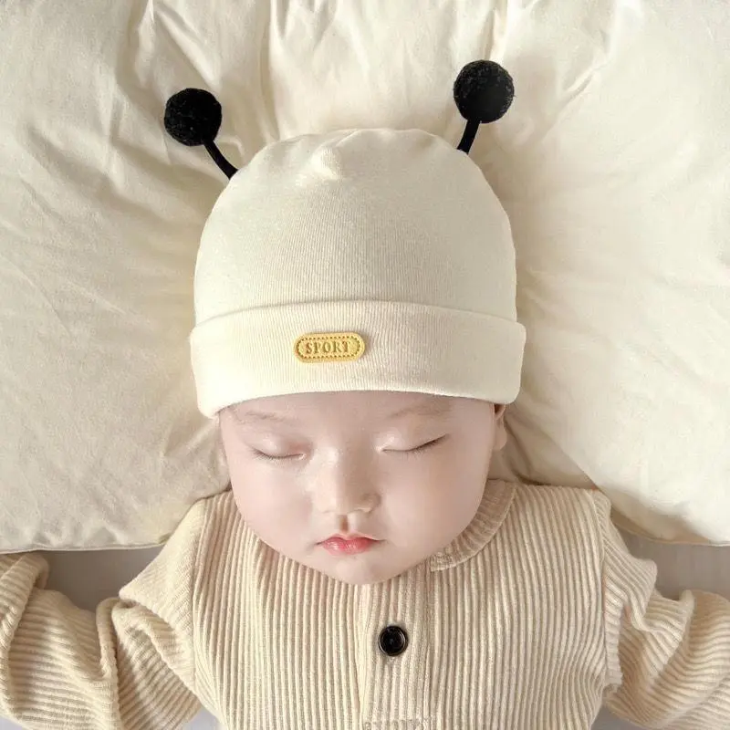 Mũ Sơ Sinh, Chất Liệu Bông Mềm, Thiết Kế Hình Ong Hoạt Hình Dễ Thương, Mũ Len Cho Em Bé, Ấm Áp Mùa Thu Đông, Thích Hợp Cho Bé Trai Và Bé Gái Trẻ Sơ Sinh, Mũ 0