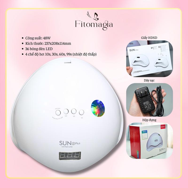 [Fitomagia Brand] Máy Hơ Sun 5 Plus, Công Suất 48W, 36 Bóng Đèn Led - 4 Chế Độ - Không Tích Điện, Bảo Hành 3 Tháng, Tiện Lợi, Dễ Dàng Sử Dụng