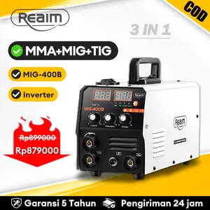 REAIM Mesin Las 3-IN-1 Welding Inverter MIG/MMA/TIG 120A Mesin Las Mig Tanpa Gas Mesin trafo las