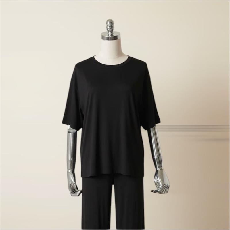  Set Mặc Nhà Quần Dài Suông Áo Cộc Tay Chất Thun Lạnh Bigsize 45-90Kg SET QUẦN DÀI ÁO CỘC TAY Mát Mịn Nhiều Size Phù Hợp 