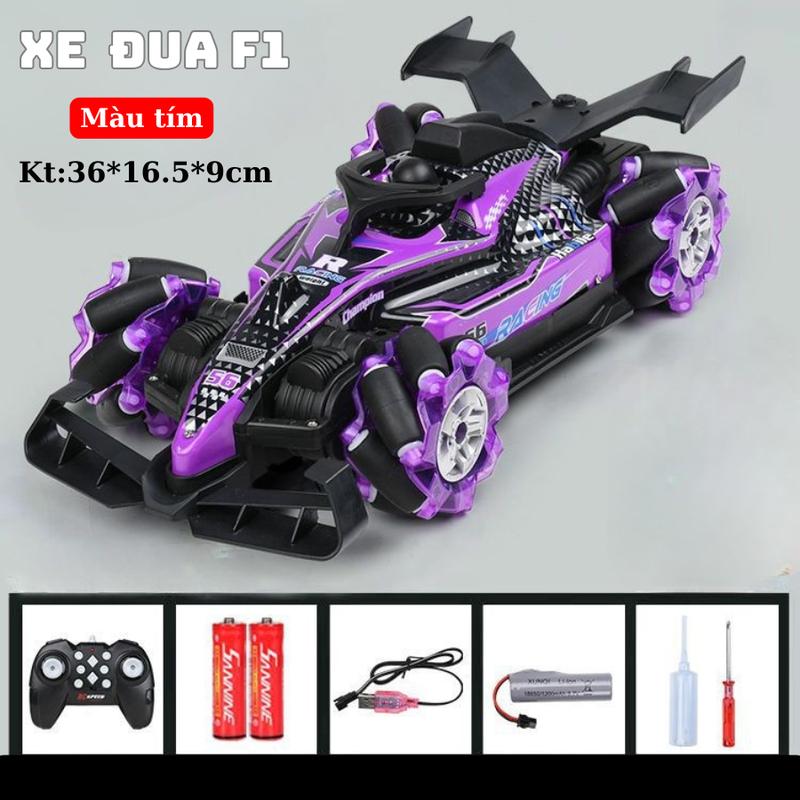 Xe đua F1 điều khiển từ xa phun khói bánh đa hướng, pin sạc – xe đua công thức 1 mô hình