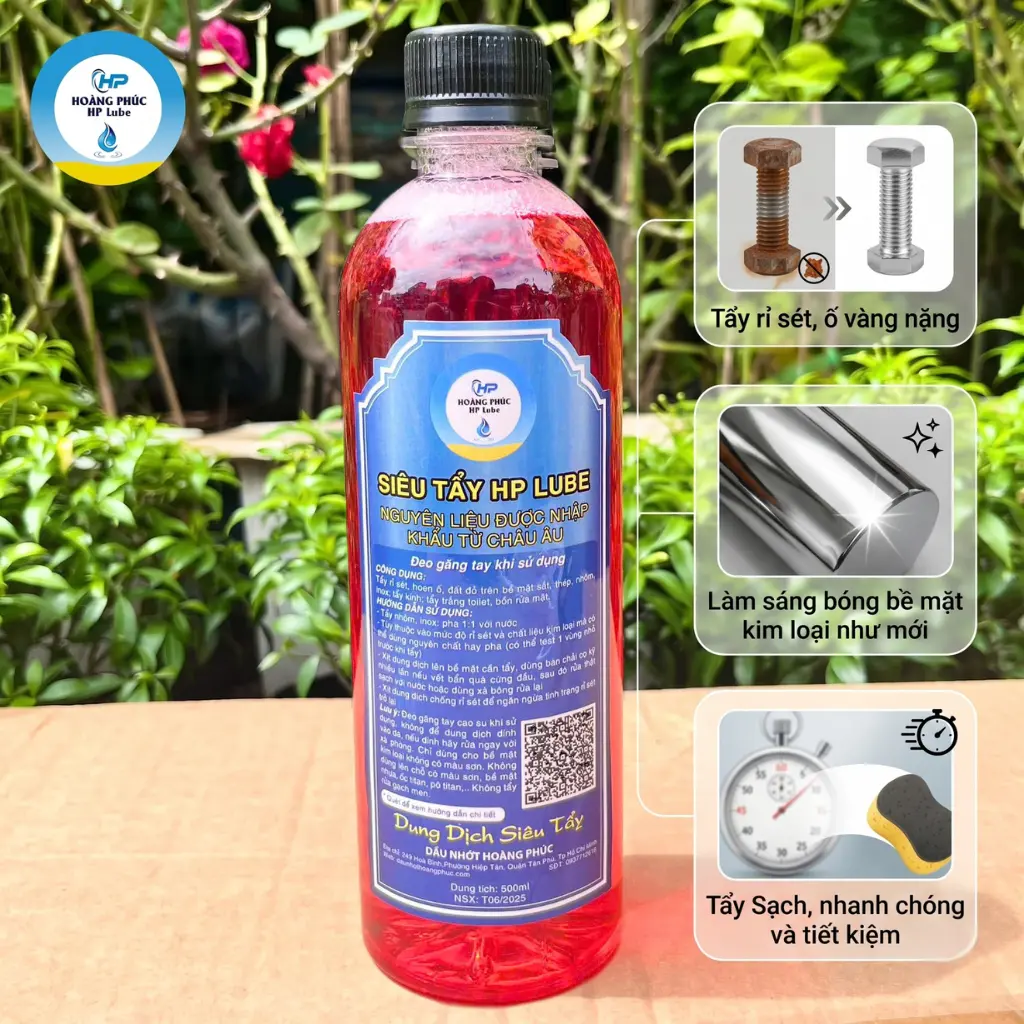Tẩy Rỉ Sét, Rửa Xe Không Chạm HP Lube Siêu Tẩy 500ml Tẩy Rửa Lốc Máy, Vệ Sinh Nhông Sên Dĩa