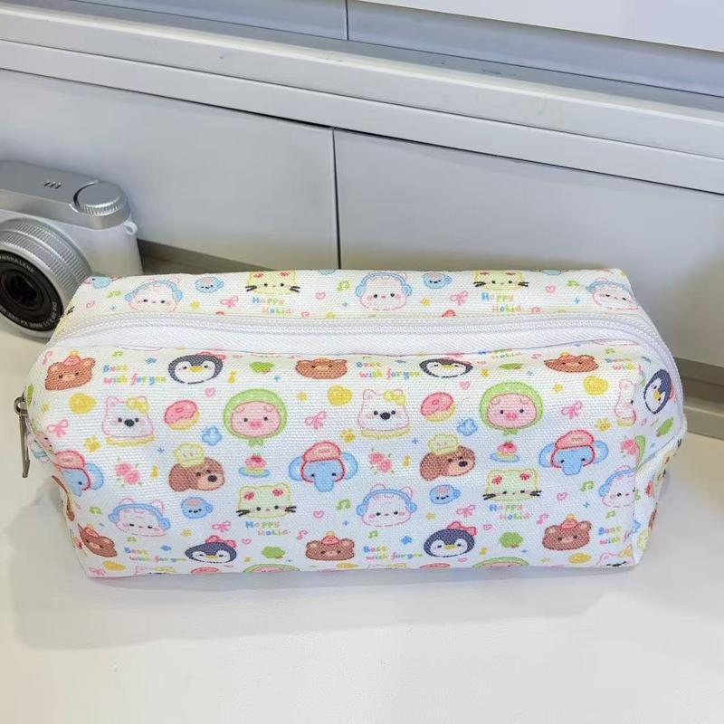 Túi Đựng Bút Hộp Đựng Bút Hộp Bút Bóp Viết INS DUDU Vải Canvas Dung Tích Lớn Dễ Thương HAPPY DOG