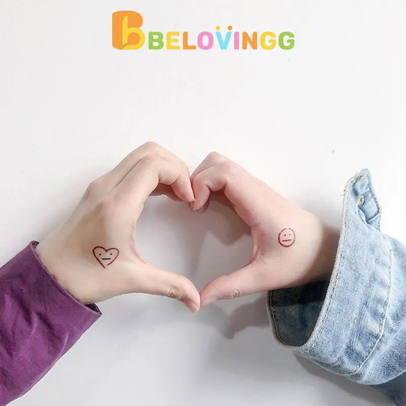 Sticker Tattoo Temporarry Emoticon Cute Stiker Garis Senyum Pelangi Belajar Lucu Stiker Tato Tahan Air Tahan Lama -BE 4