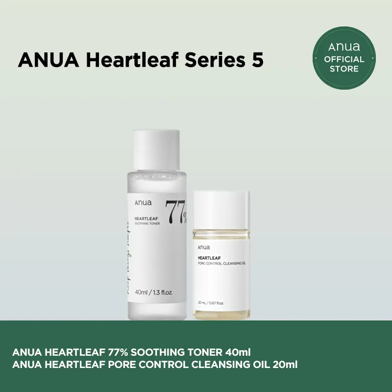 ANUA Heartleaf Series 5 (Soothing Toner 40ml + Cleansing Oil 20ml)