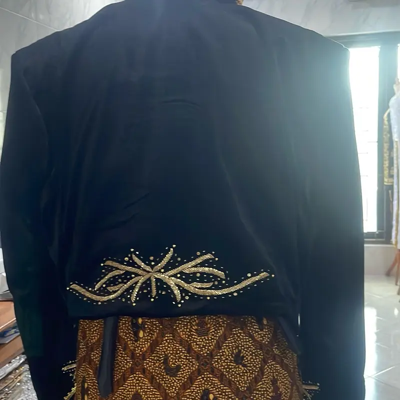 Beskap  Jawa Bludru Hitam Pengantin Pria Dewasa Premium Payet 4