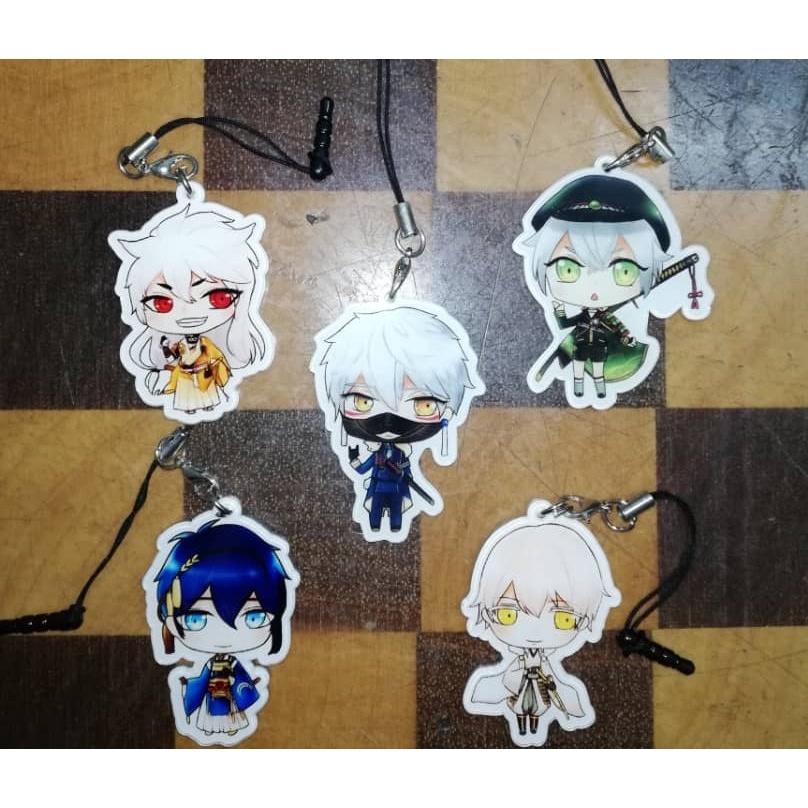 [Xsaye] [Touken Ranbu] 5xPcs Combo Doujin Fan Art Cell Mobile Phone Audio Jacks Acrylic Charms Keychains