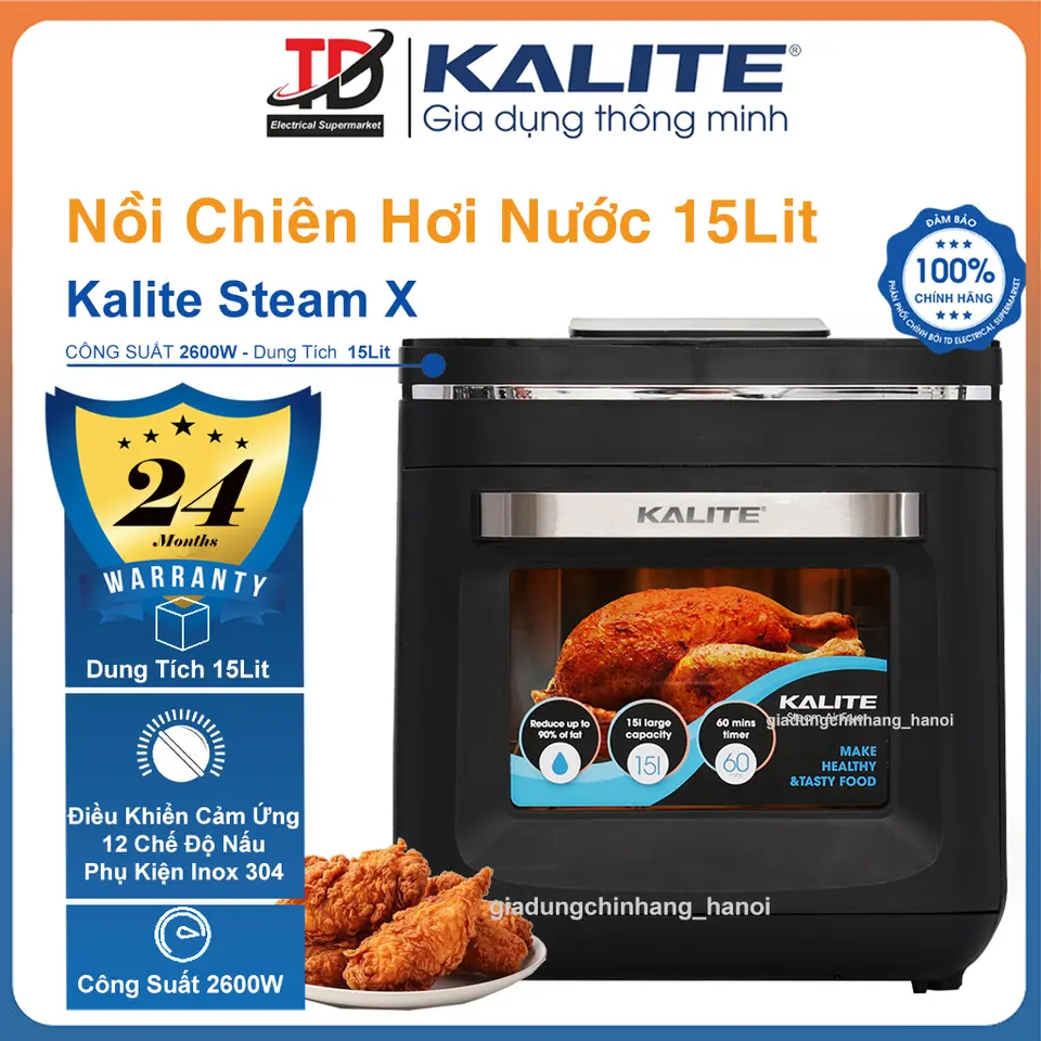 Nồi Chiên Hơi Nước Kalite Steam X, 15Lit - 2600W, Hàng chính hãng