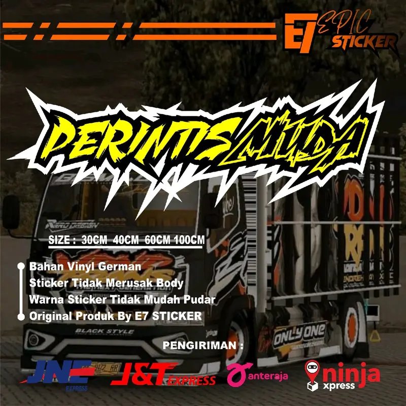 Cod Stiker Hologram Stiker perintis Muda Kata Untuk Wiper Depan Kaca Pikup Mobil Truk Bisa Request Car 3