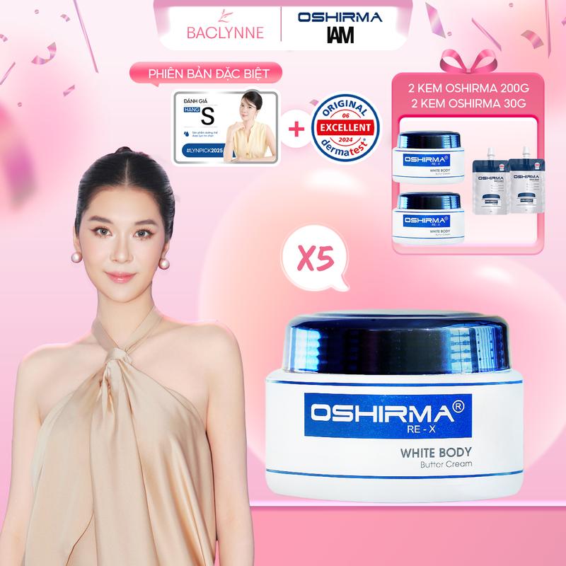 Ko áp dụng chương trình đổi hũ COMBO 5 Oshirma + 2 Kem Dưỡng Thể Hỗ Trợ Dưỡng Sáng Da Oshirma 200g