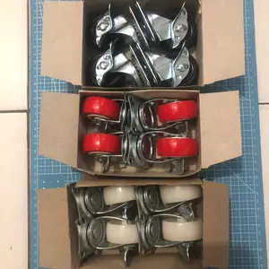 Paket Roda Set 2 inch + Rem isi 4pcs Tersedia Varian Tipe Roda Karet,PU HD,Dan Nilon