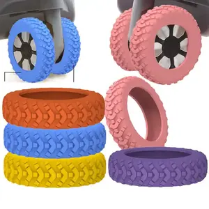 8 Pcs Pelindung Roda Koper Silikon Anti Selip Silikon Luggage Wheel Covers High Quality Durable Custom Anti-slip Silicone Luggage Wheel Protector