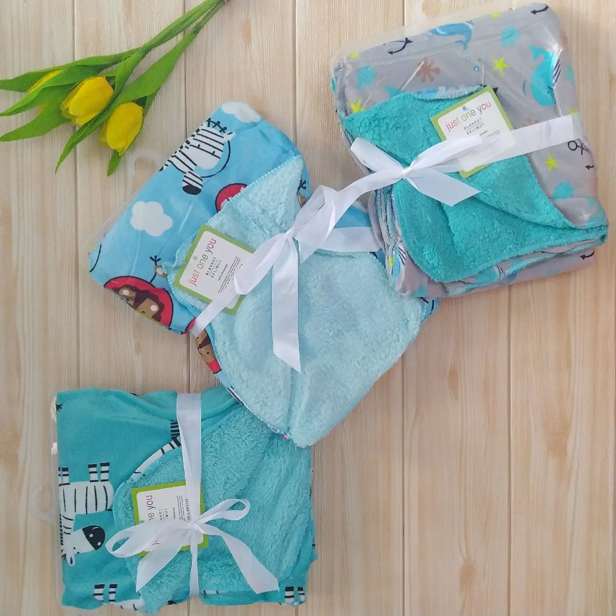 Selimut Bayi Double fleece karakter lucu bahan lembut aman nyaman untuk bayi