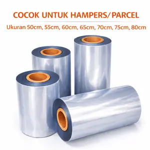Plastik PVC Shrink Ketebalan 3Mikron Cocok untuk Hampers Parcel Ukuran 50cm 55cm 60cm 65cm 70cm 75cm 80cm