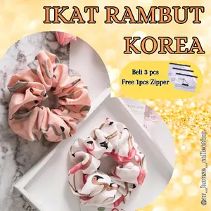 Ikat Rambut Cepol Hijab Wanita Ala Korea Hijab Fashion Aksesoris Scrunchie Free Zipper