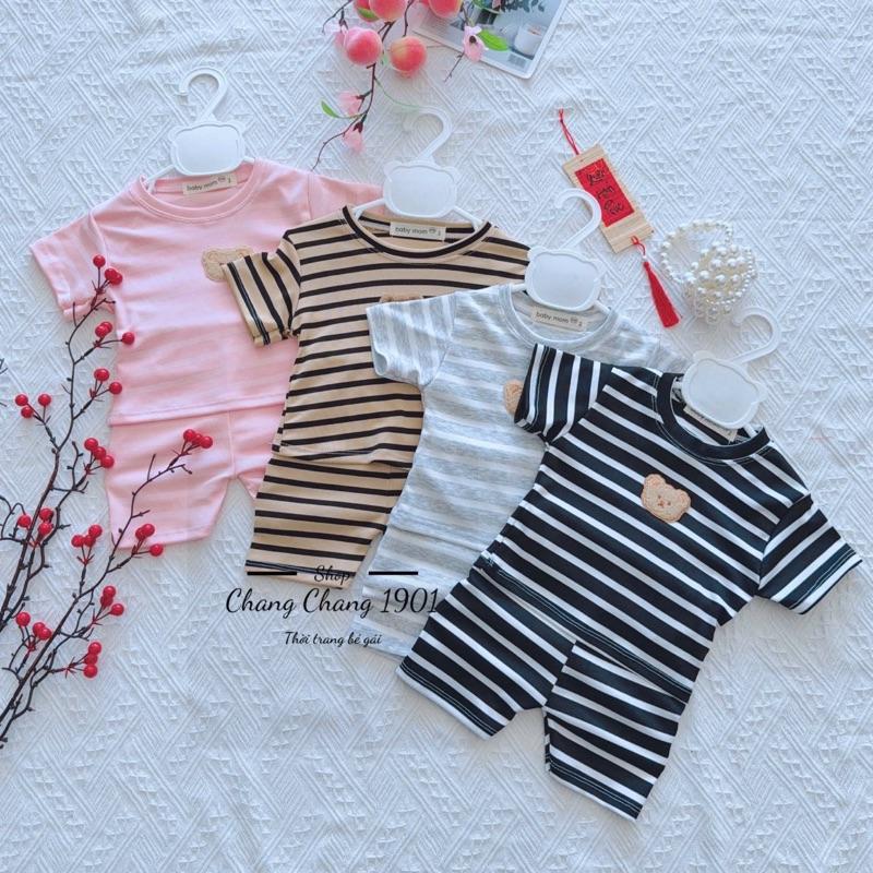  7-12kg bộ tay ngắn quần đùi form ôm body chất vải thun bodip mịn mát co giãn 4 chiều cho bé gái dưới 3 tuổi 