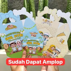 PROMO!! (ISI 5) Dus Mini Tempat Snack Lebaran 2026 Hadiah Hampers Idul Fitri Plus Amplop THR STOK TERBATAS!!