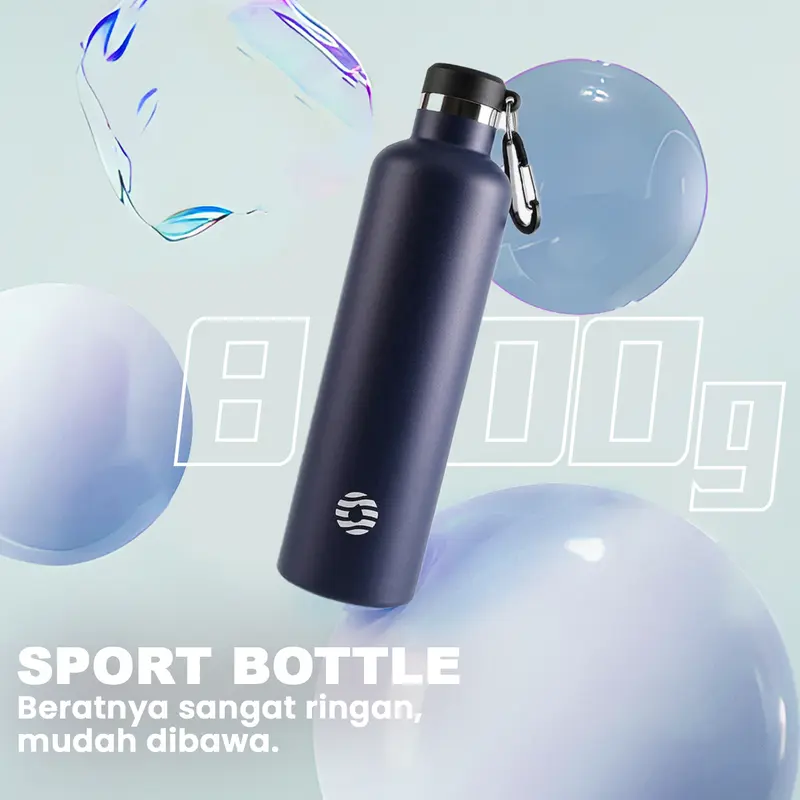 FJbottle - Botol Minum Tumbler Olahraga Stainless Steel 1Liter Dengan Gantungan Free Sikat dan Tas Botol 2