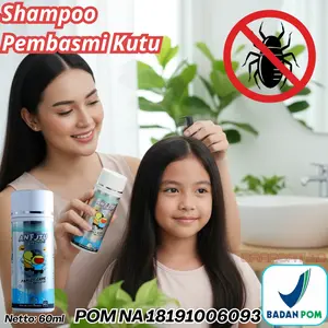 Anti Kutu Anak 60ml Shampo Herbal Pembasmi Kutu Rambut dan Telur Kutu Aman Untuk Anak Balita dan Dewasa Wangi Alami Tidak Pedih di Mata Cocok Untuk Anak Usia 3 sampai 8 Tahun