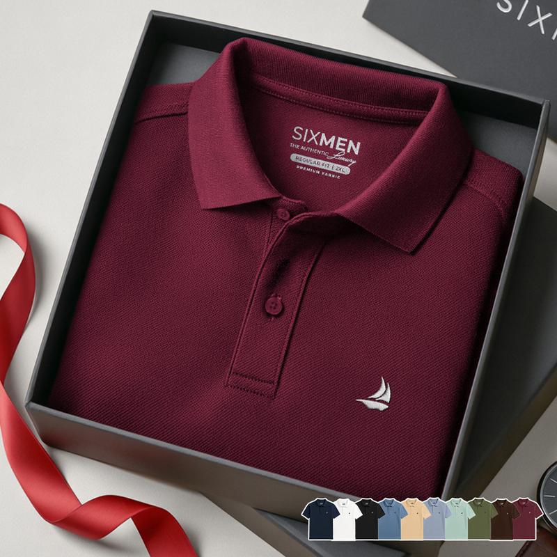  Áo Polo nam cao cấp cổ bẻ  Tặng Hộp Gói Quà Xịn  - BASOR - Polo SIXMEN vải cá sấu cotton CVC Thoáng mát Menswear Shirt Ngắn Tay Có Cổ 