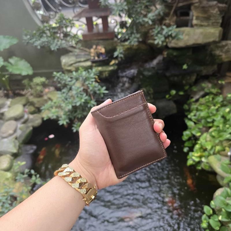 Ví mini DA BÒ NAM ví đựng thẻ nam nữ thời trang công sở nam nữ đều dùng được nhỏ gọn tiện lợi đựng vừa giấy tờ mới kích thước chỉ 8.5*10.5 cm