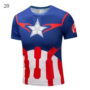 Captain America Loose Cool Casual Men Summer Breathable Short Sleeves Tight T-Shirt Marvel  Sports Quick Dry Short Slekzsmanvbnj