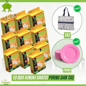 10BOX ( BONUS TAS & PIRING ) 100 LEMBAR PLASTER PENYERAP RACUN TUBUH KINOKI FOOT PADS DETOX