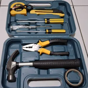 Kotak Alat Perkakas Rumah Toolbox Kombinasi isi 7 pcs ( MINI ), isi 8 Pcs, 12 Pcs dan 18 pcs Kotak Peralatan Obeng Palu Meteran Kunci L tang penjepit lakban tape cutter