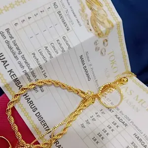 set kalung tambang fre gelang anting cincin liontin lapis em4s 24k