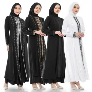 Comera - Abaya Hitam Gamis Turkey Jersey Ceruti Bordir Payet Mewah Elegan Dress Lebaran Pesta 476