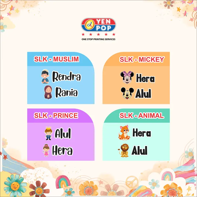 Sticker Label DTF UV Karakter Lucu SEHARI JADI 2