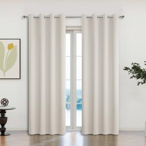 CASA RUYI Cortina De Algodón Textura Arroz Y Color Sólido 137*230CM Opaca Y Antirayos UV Variedad De Tonos Disponibles