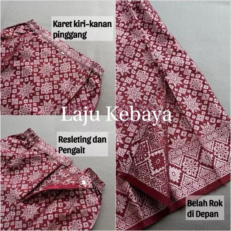 Rok Songket Span Jadi Karet Kiri Kanan Dan Resleting Belakang Wanita Semi Palembang Motif Songket Palembang