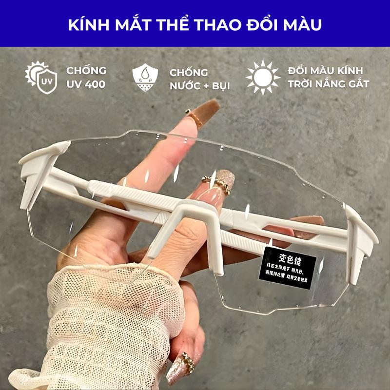 Kính chống bụi xe đạp, kính râm thể thao chống tia UV400 đổi màu có chống nước đi phượt đêm, leo núi, đạp xe