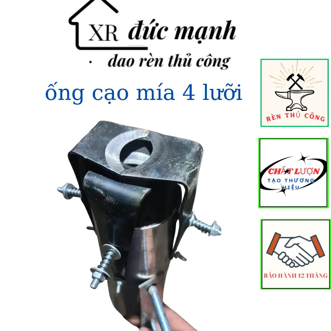 ống cạo vỏ mía 4 lưỡi thép nhíp xe siêu sắc ,co vít vặn cố định nhanh gọn không tốn thời gian
